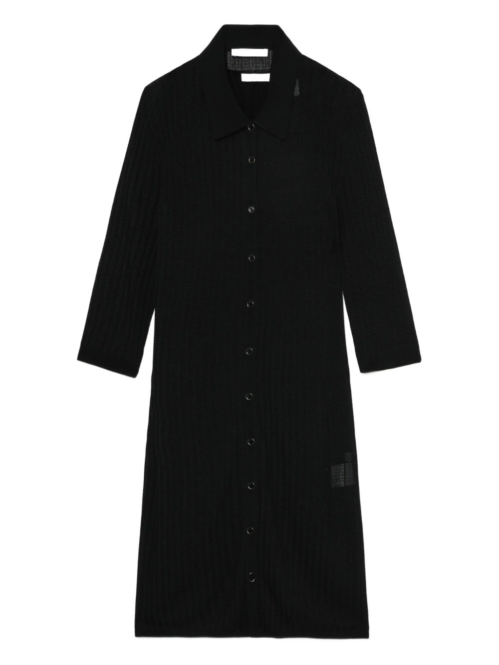Ribbed buttoned dress - Black