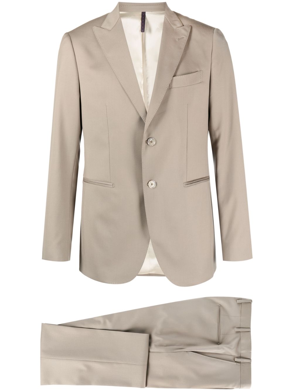 Peak-lapels single-breasted suit - Neutrals