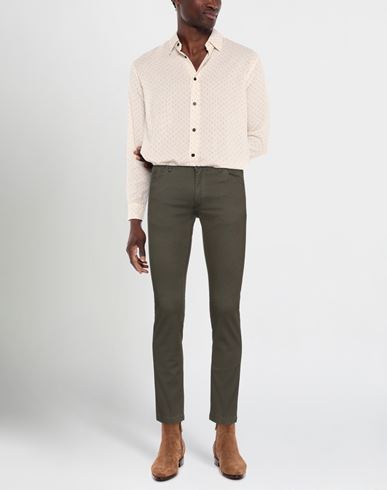Patrizio Piscaglia Man Pants Military green Size 31 Cotton, Elastane