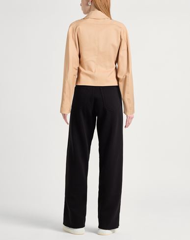 Woman Jacket Sand Size 6 Cotton, Elastane