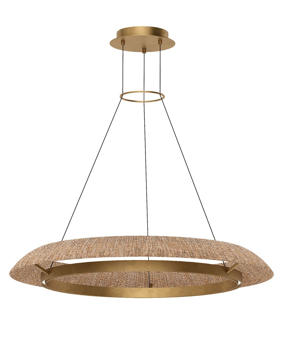 Hand Rubbed Antique Brass LED Chandelier from the Noa Collection
