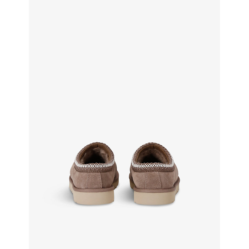 Mens Taupe Tasman Shearling-lined Suede Slippers