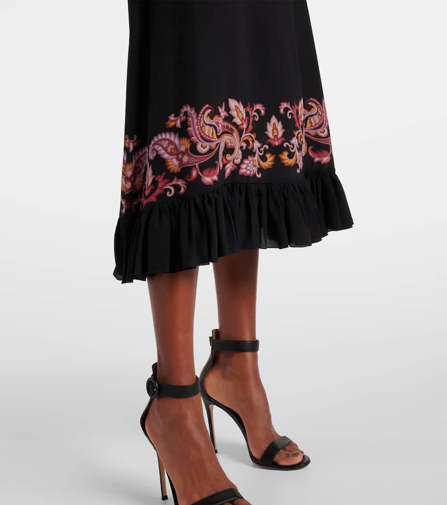 Paisley silk midi dress