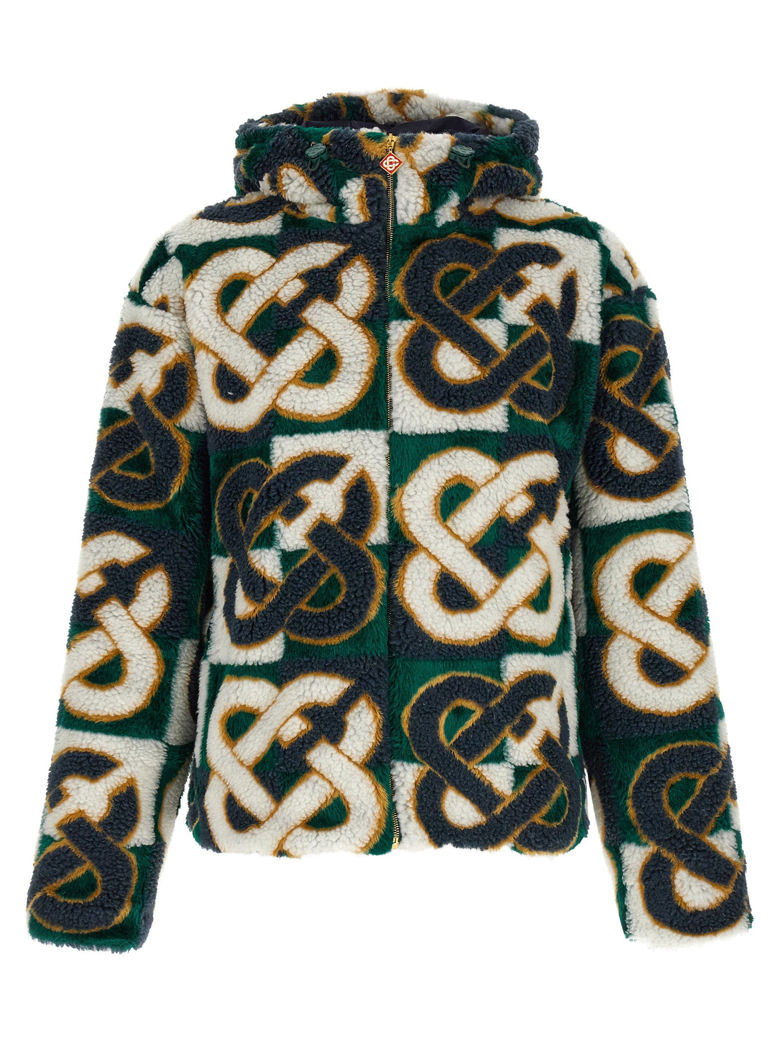 Monogram Intarsia Fleece Jacket — Green