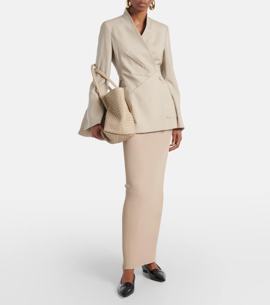Aprile1234 high-rise crêpe maxi skirt