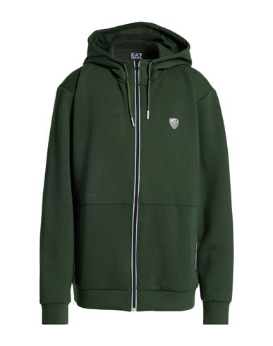 Man Sweatshirt Dark green Size M Polyester, Viscose, Elastane