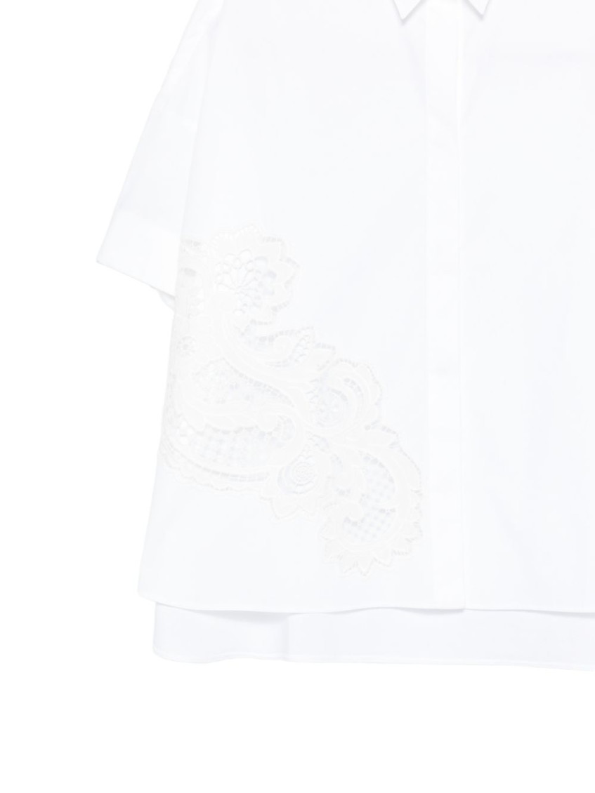 Fay - shirt collared neck embroidered lace layered design