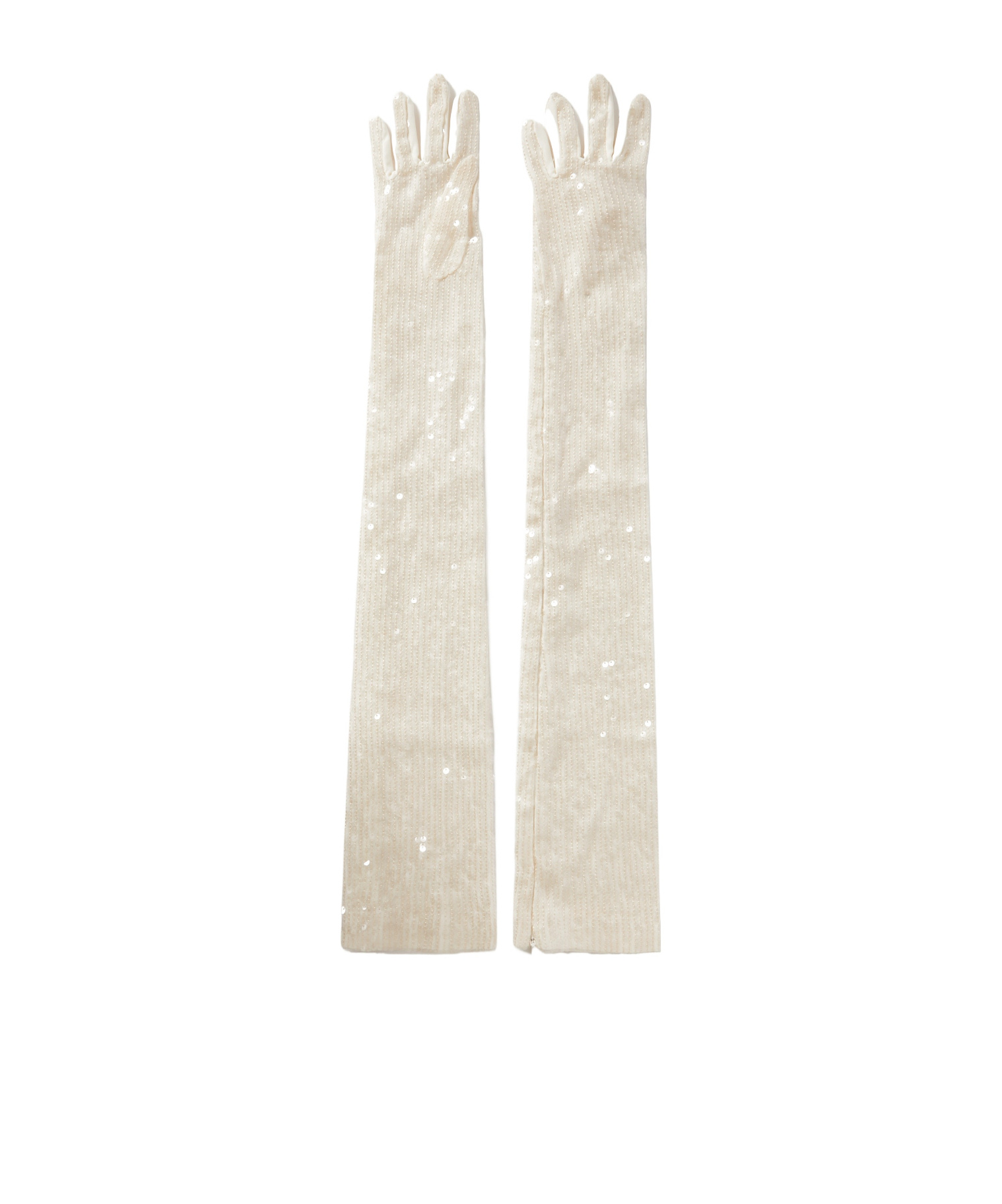 Sequined satin gloves