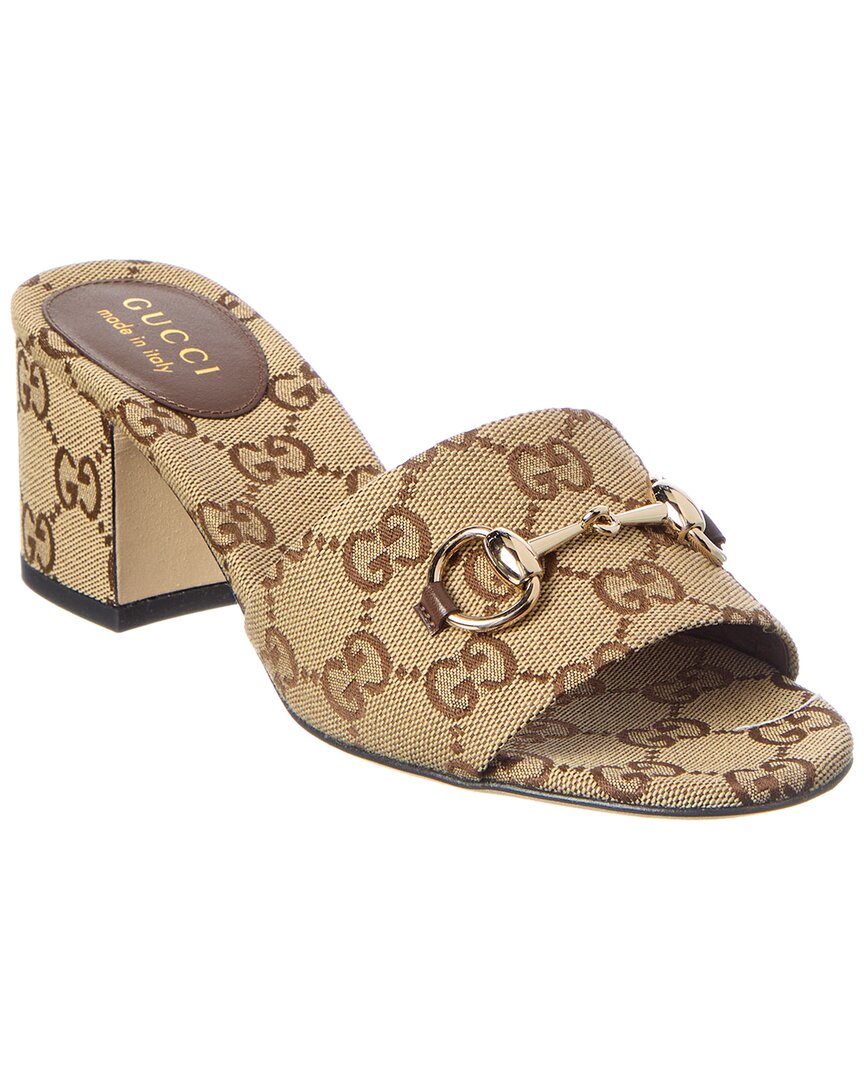 Horsebit Gg Canvas Sandal