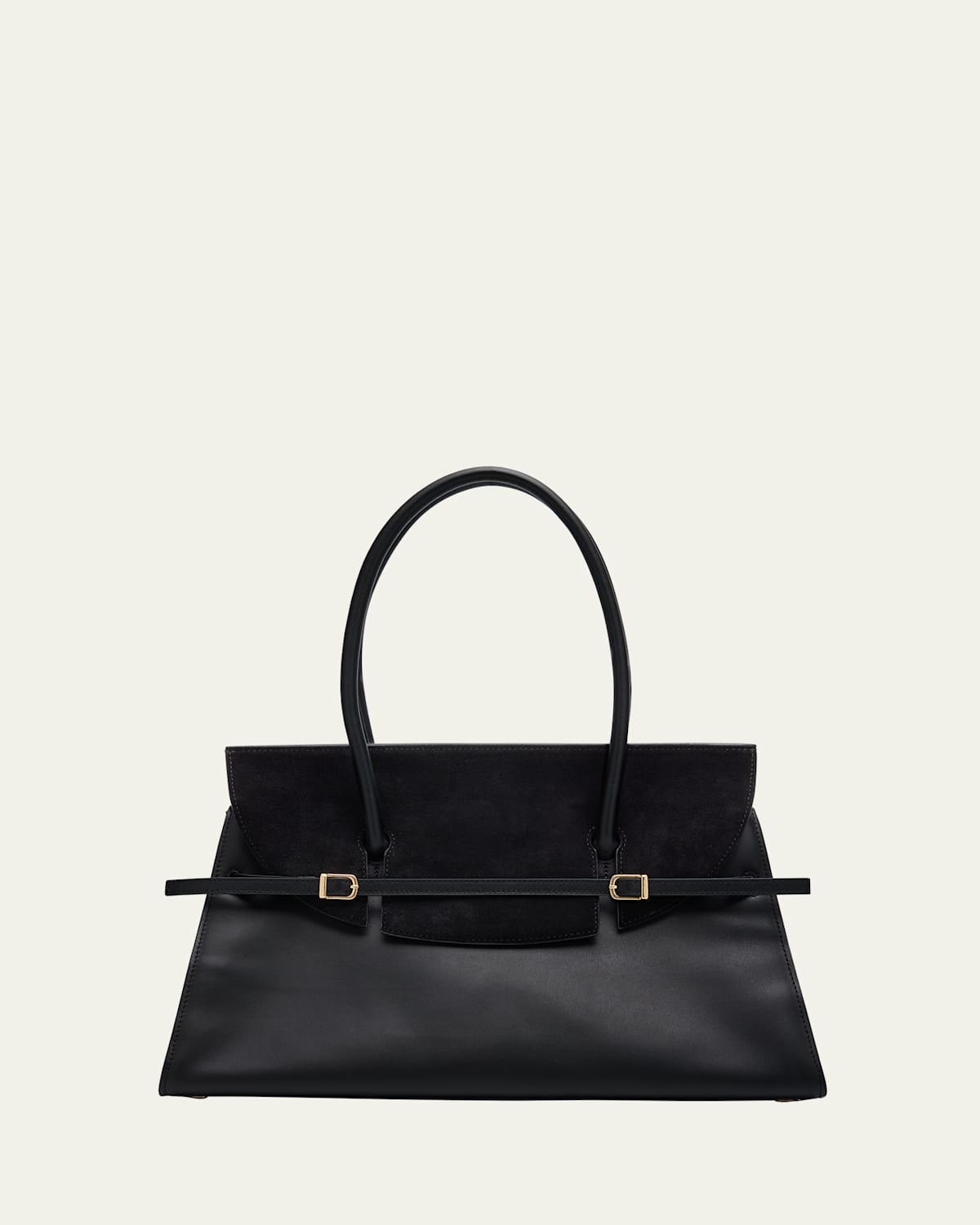 River Suede Flap Leather Shoulder Bag