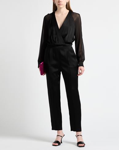 Woman Jumpsuit Black Size 6 Acetate, Viscose, Silk