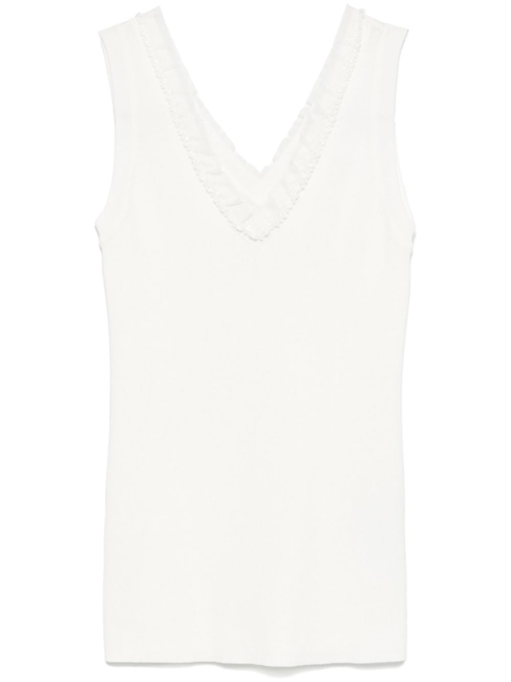 Bead-embellished tank top - White