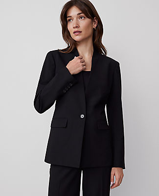 Ann Taylor The Petite Collarless Blazer in Seasonless Stretch