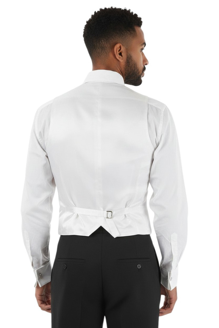 Silver V Neck Waistcoat
