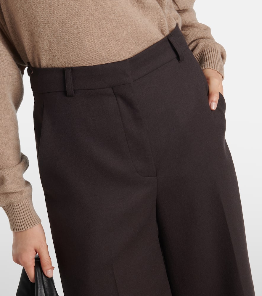 High-rise wool wide-leg pants