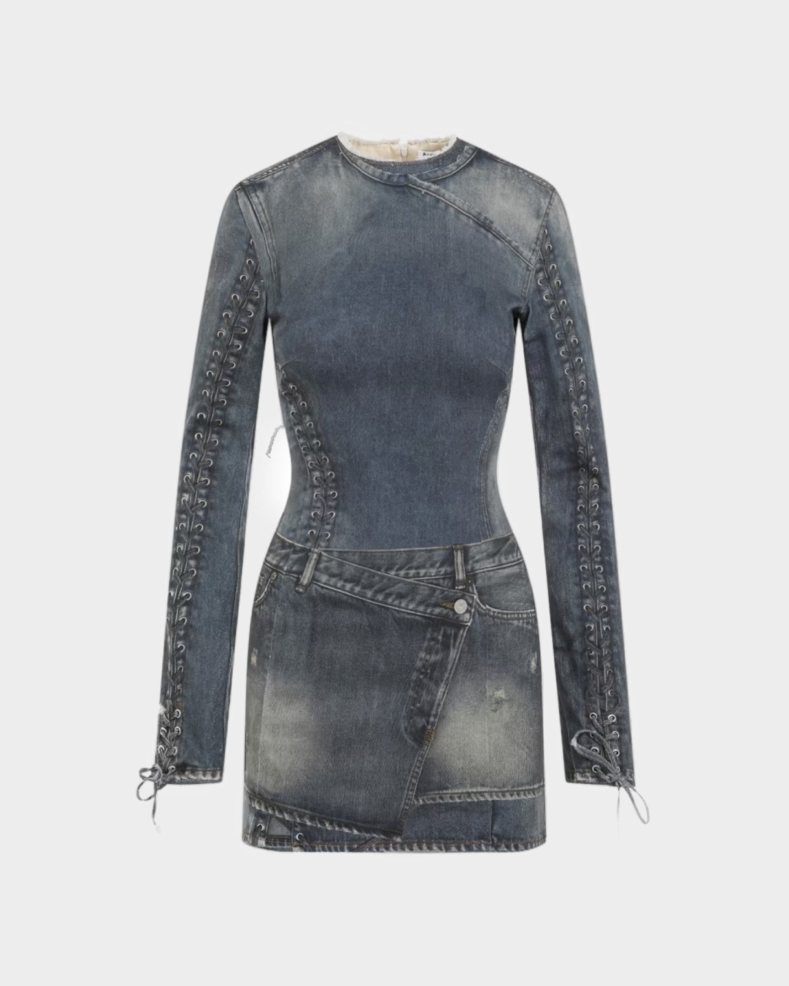 Acne Studios Dress Printed Denim Blue