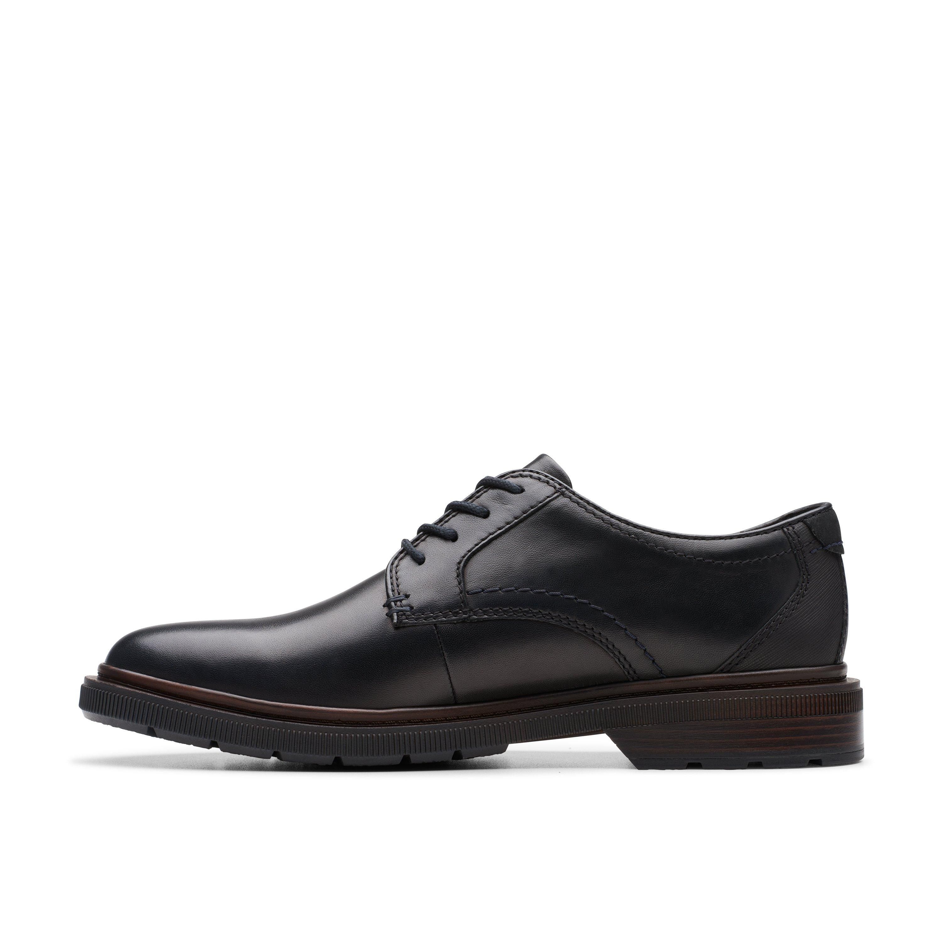 Clarks Burchill Derby Black Leather Derby Shoes,lace Up
