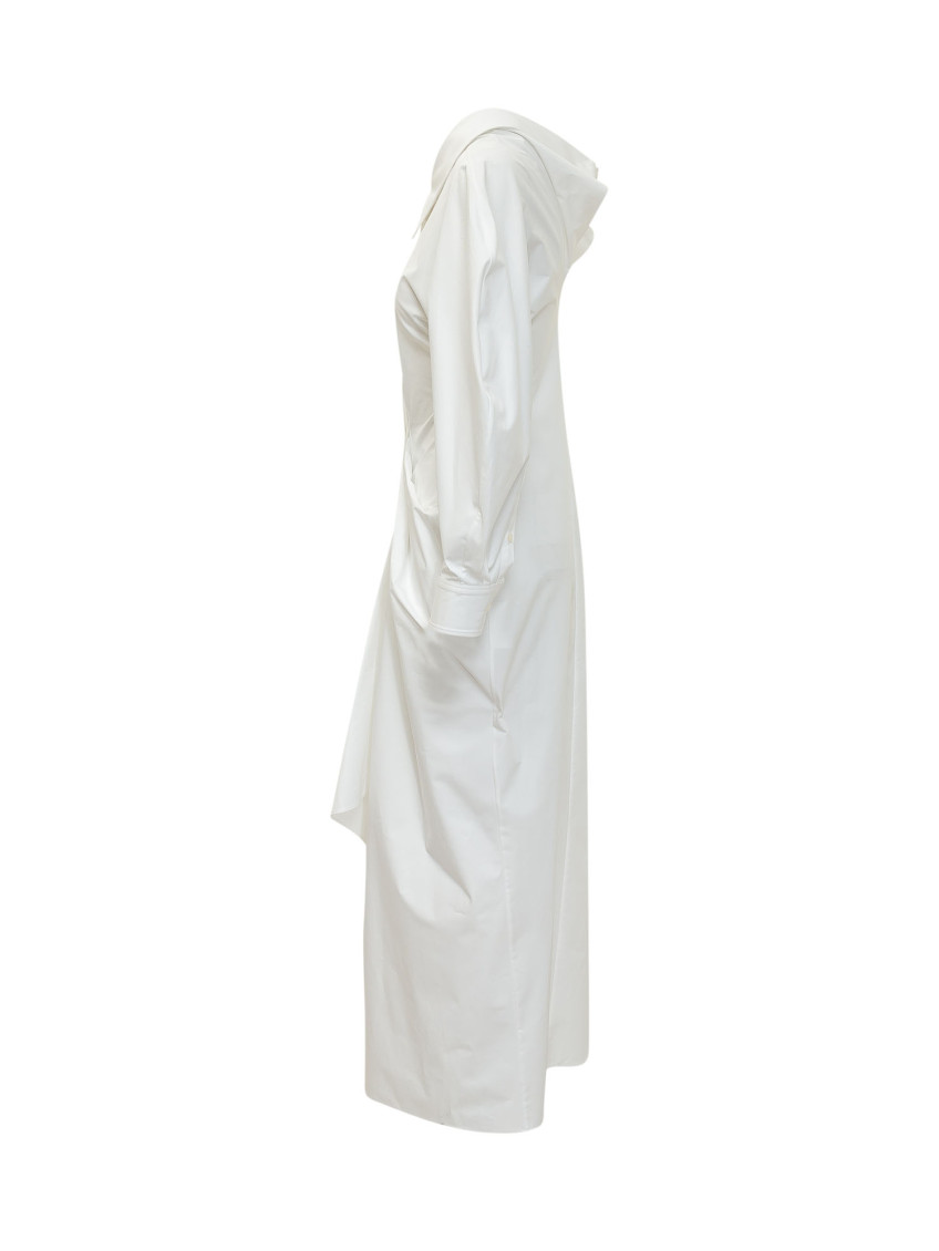 Long Cut-out Chemisier Dress