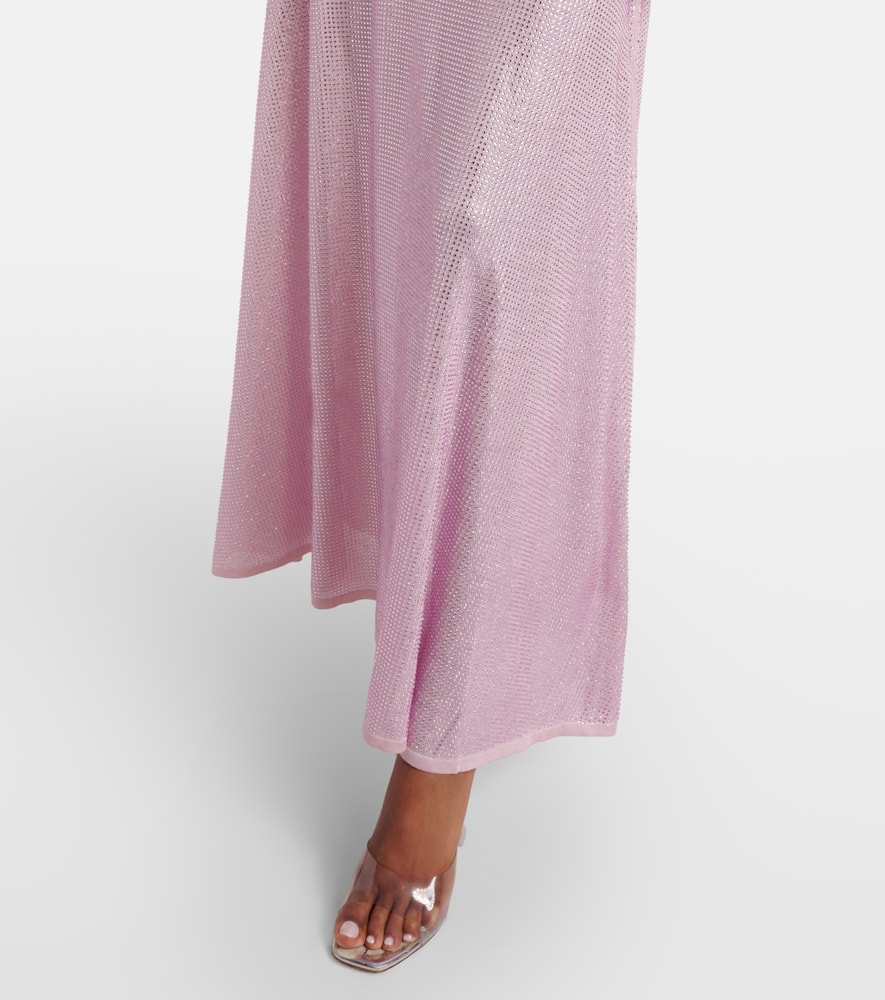 Ruched sequined maxi dress