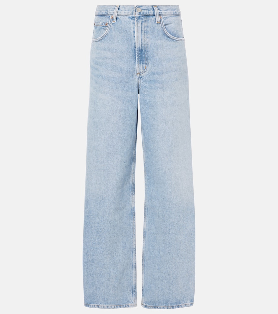 Thermal wide-leg jeans