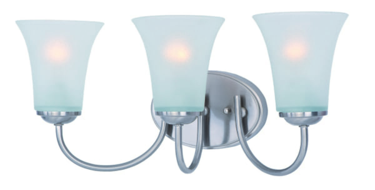 Logan 3-Light Bathroom Vanity Light, Satin Nickel Finish