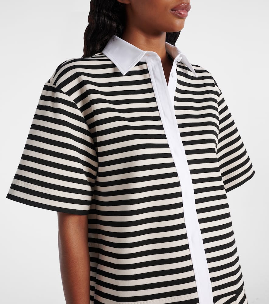 Wilson striped poplin-trimmed jersey shirt