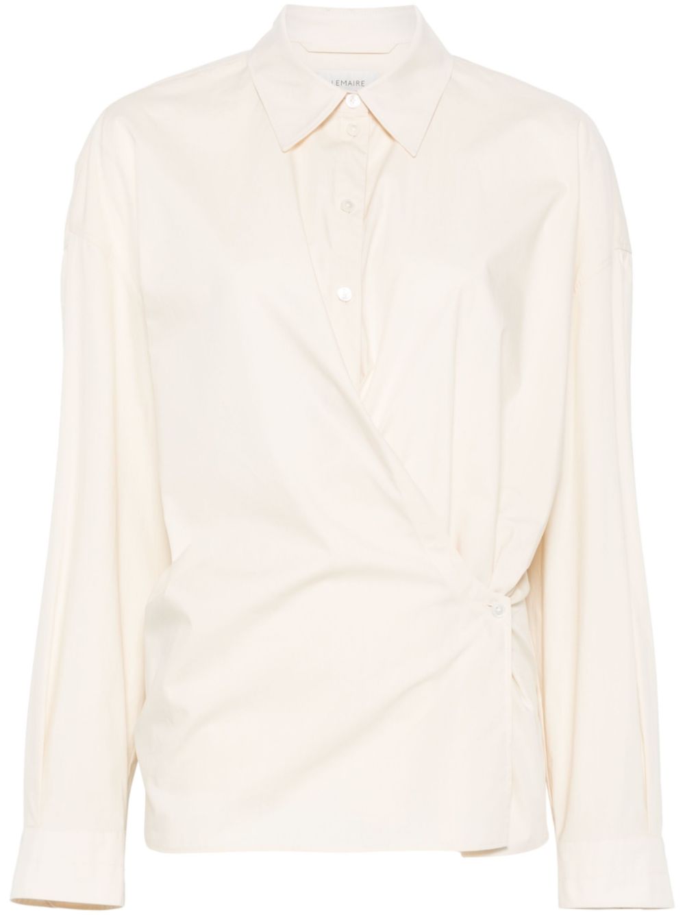 Straight-collar twisted shirt - Black