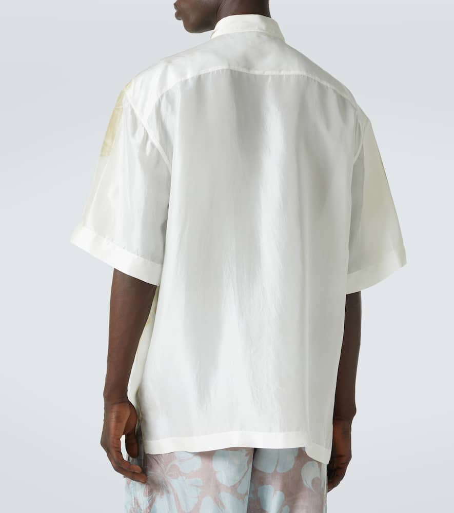 Printed silk bowling shirt