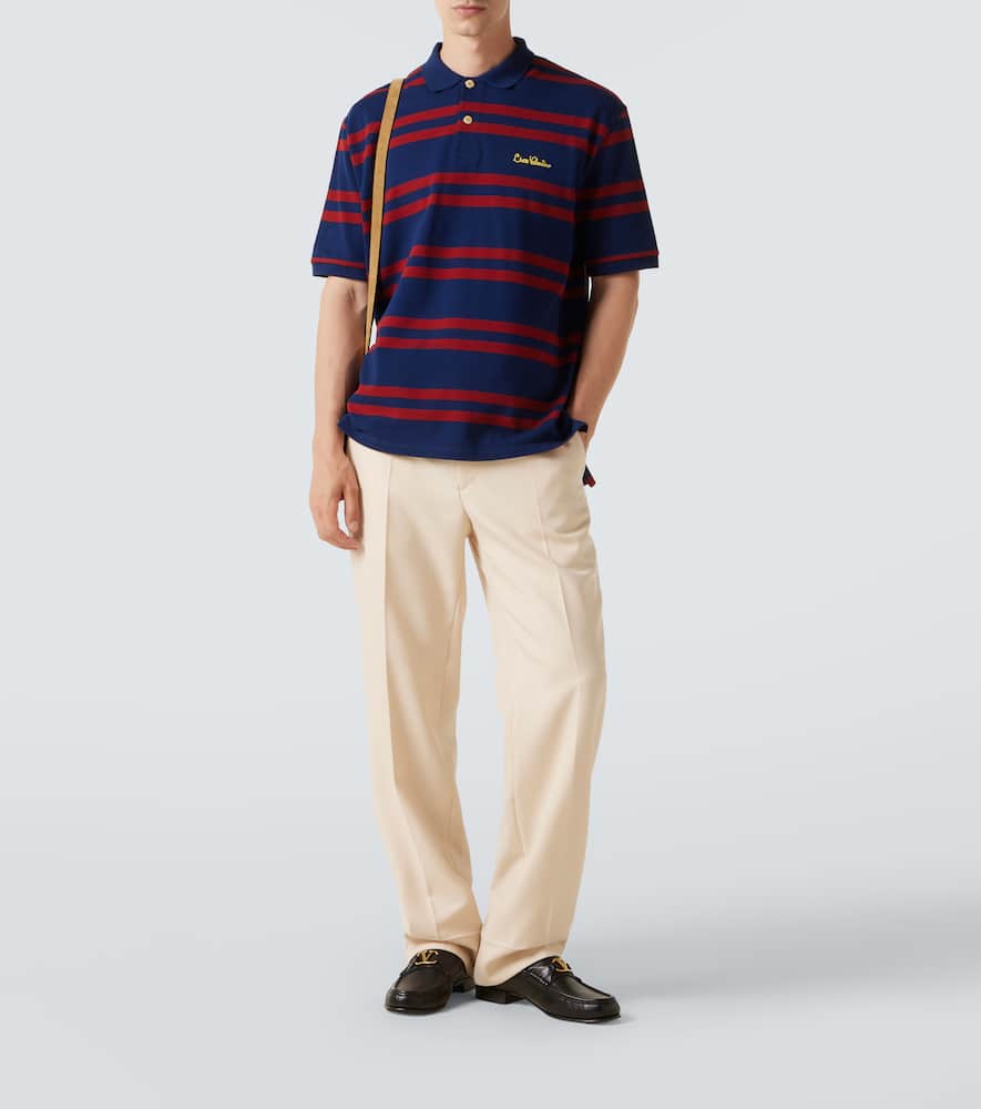 Chez striped cotton polo shirt