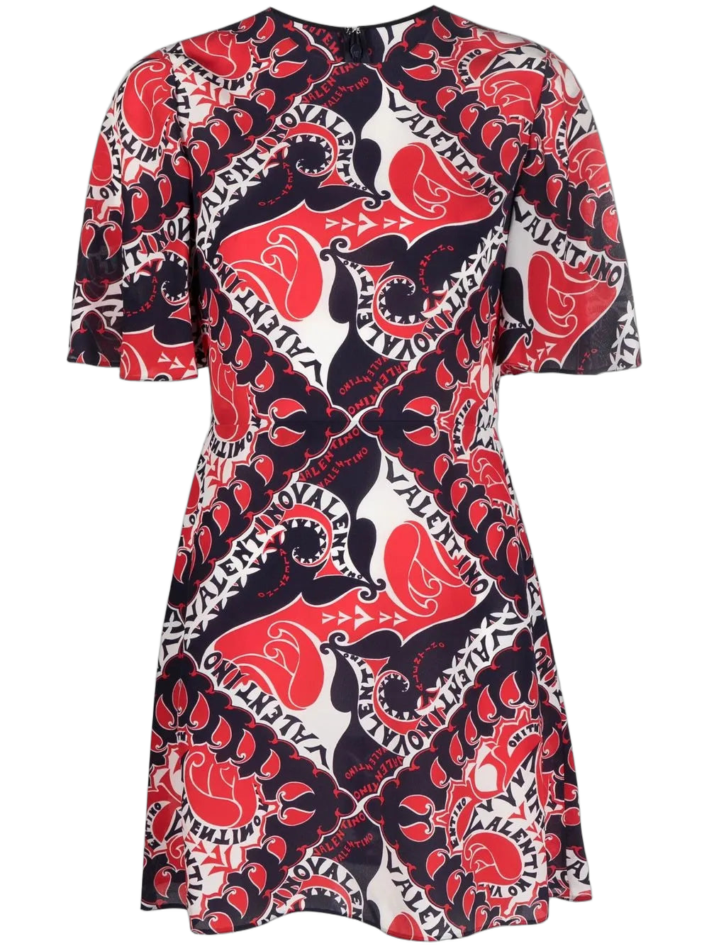 Graphic Print Dress — Red