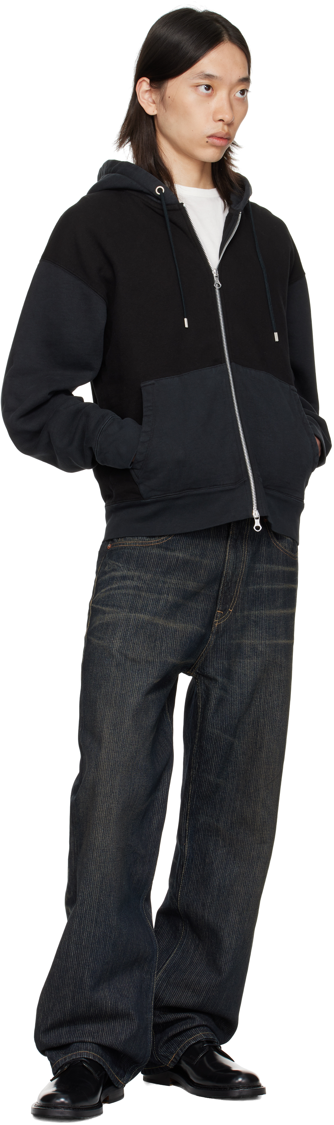 Navy Third Cut Jeans