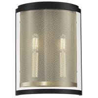 Metropolitan Soho By Robin Baron 2-Light Wall Sconce in Coal And Soft Bra