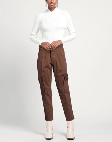 Woman Pants Chocolate brown Size 29 Cotton, Elastane