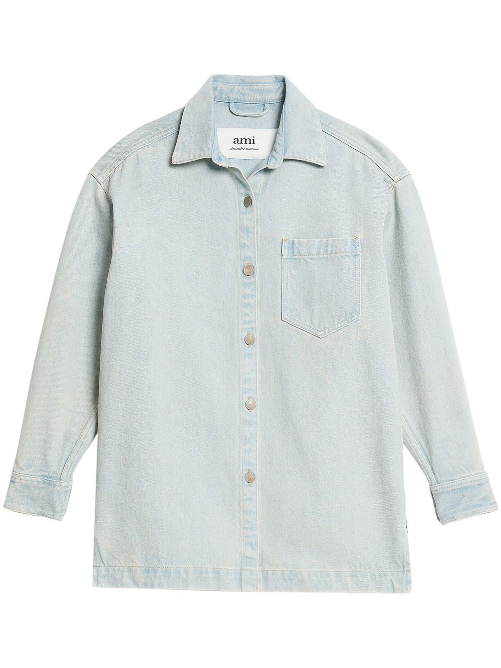 Logo-print denim overshirt - Blue