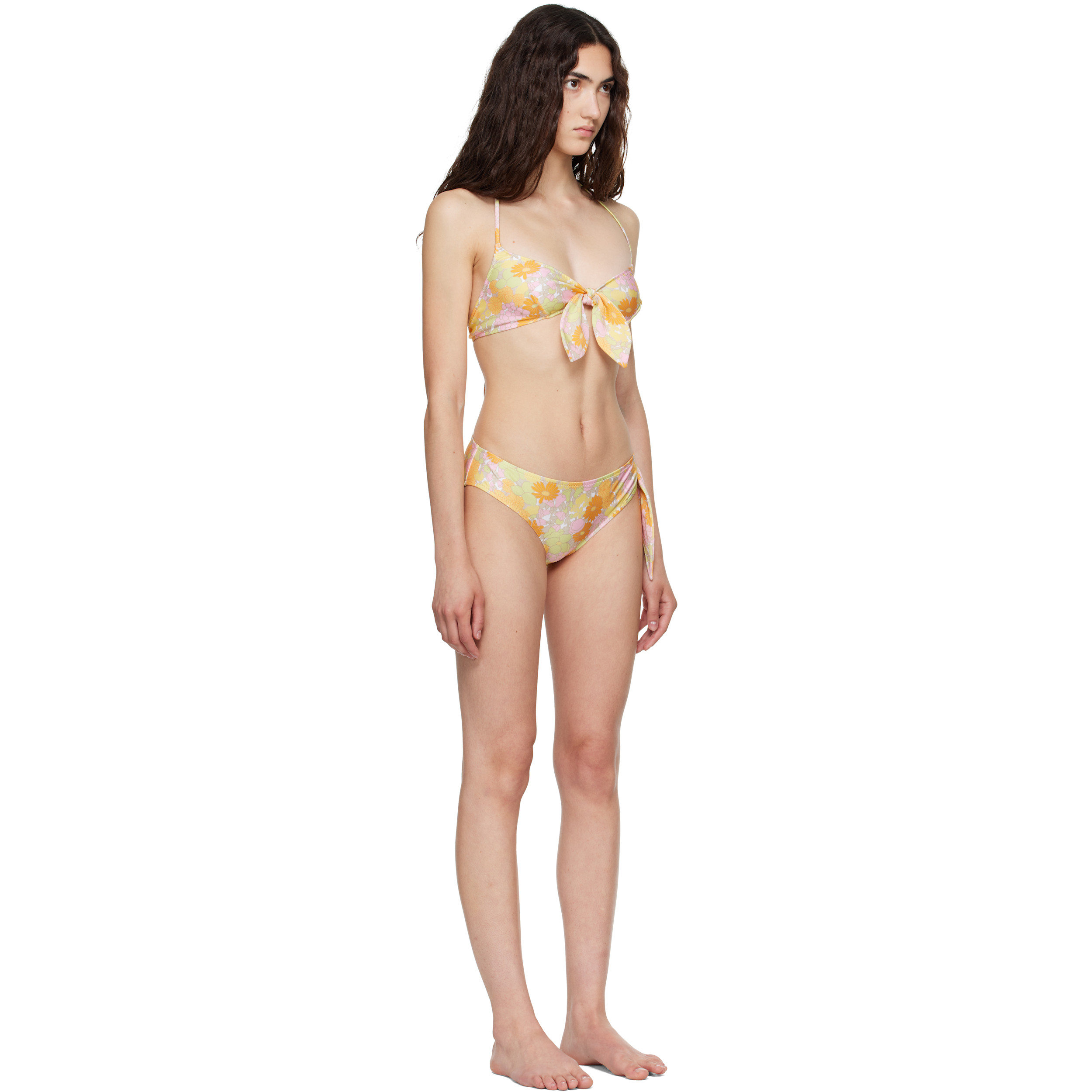 Multicolor Sunbleached Flower-Print Bikini Bottom