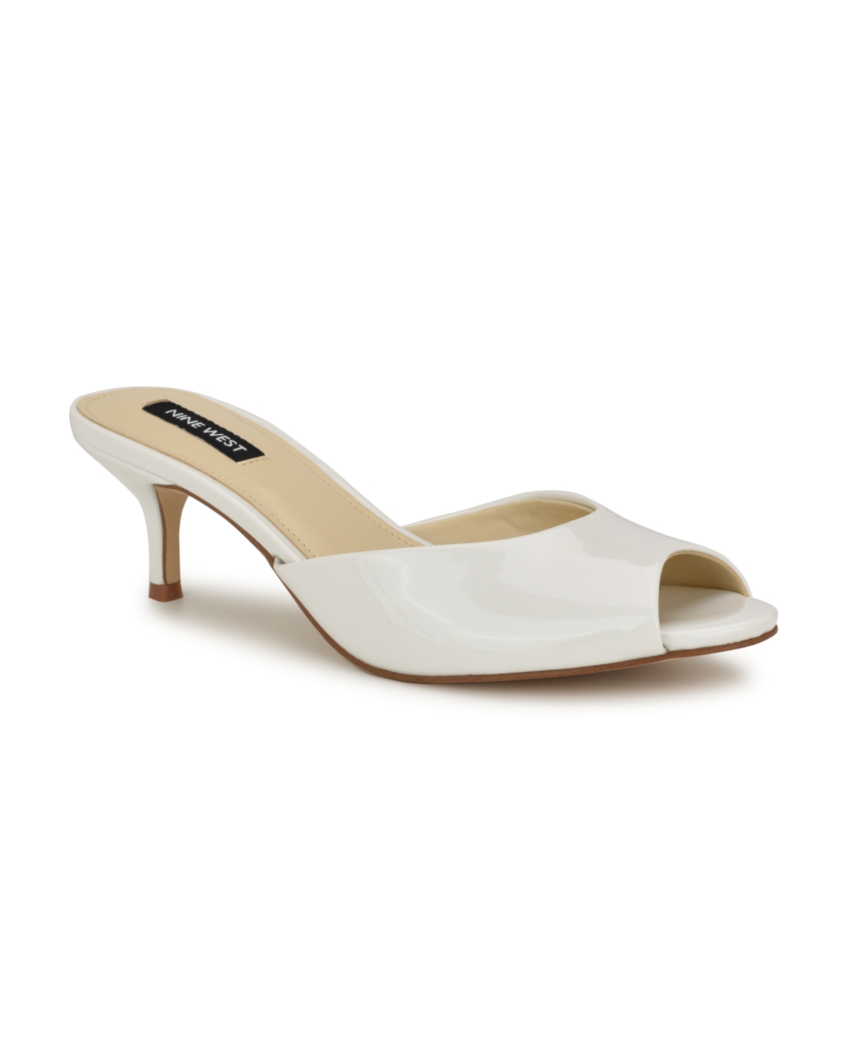 Women's Luvlie Open Toe Kitten Heel Dress Sandals - White Patent