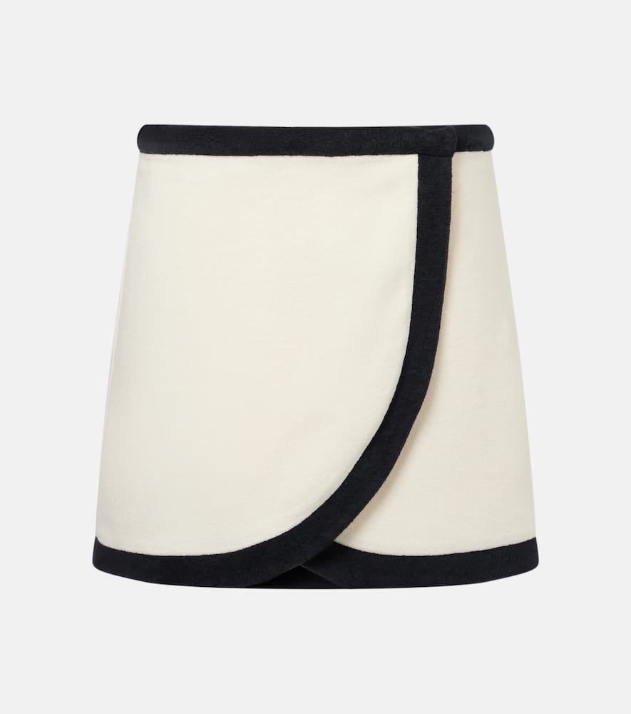 Cotton-blend wrap skirt