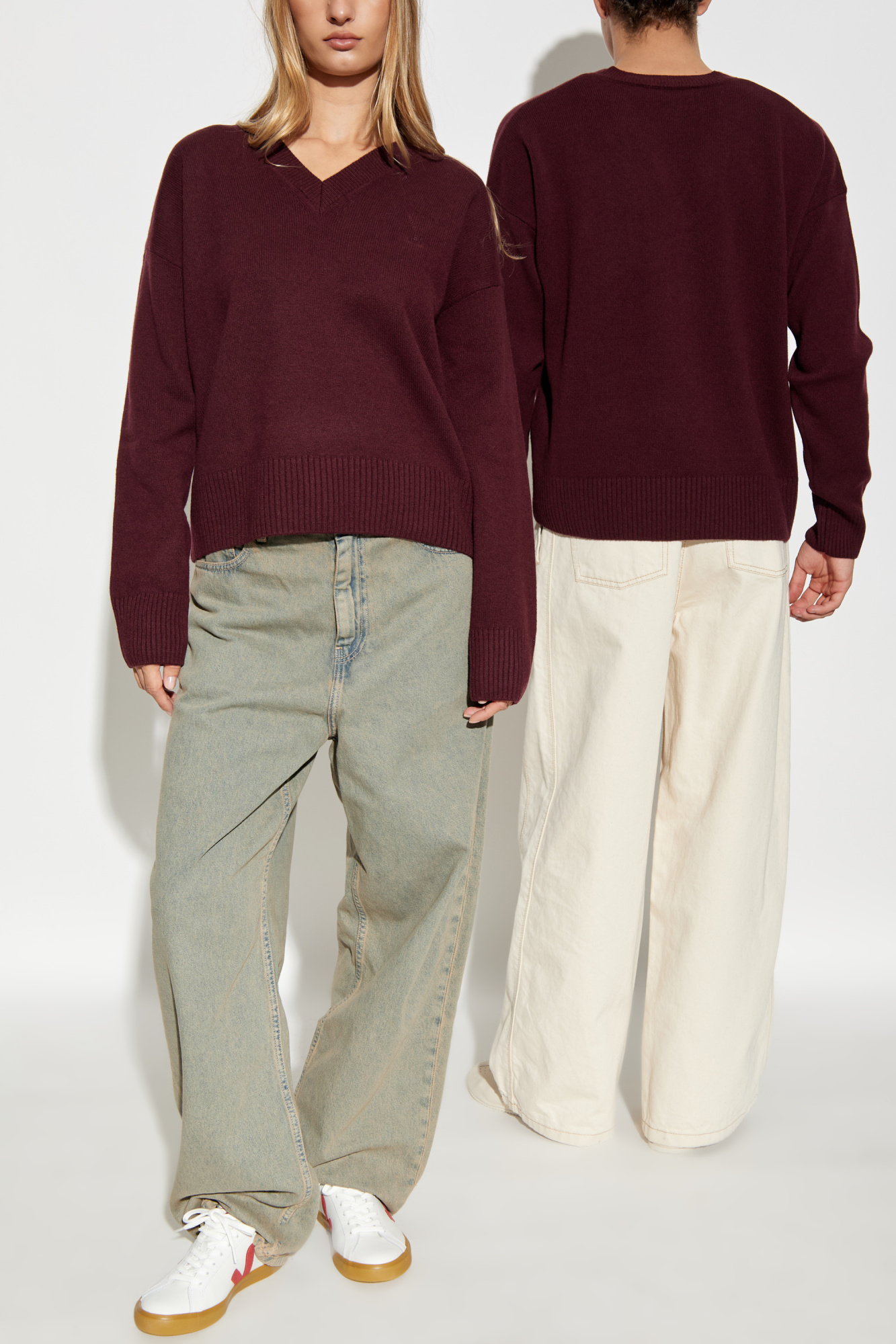 Wool Sweater, Unisex, Burgundy