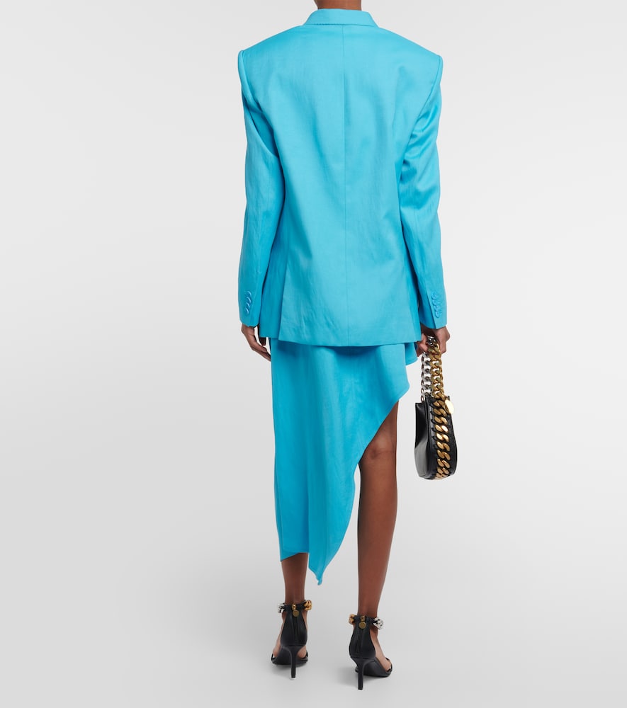 Double-breasted twill blazer