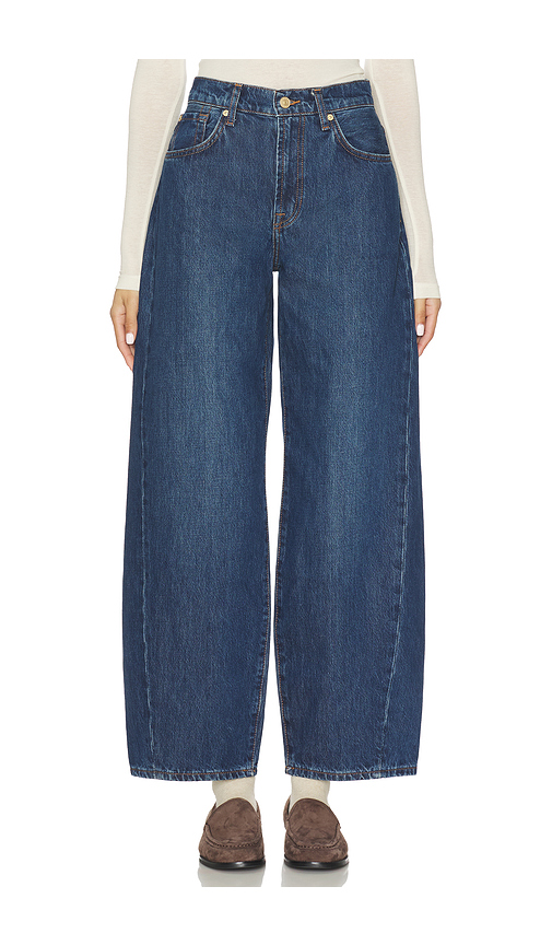 7 For All Mankind Twisted Bonnie Horseshoe Jeans in Blue. - 28 also