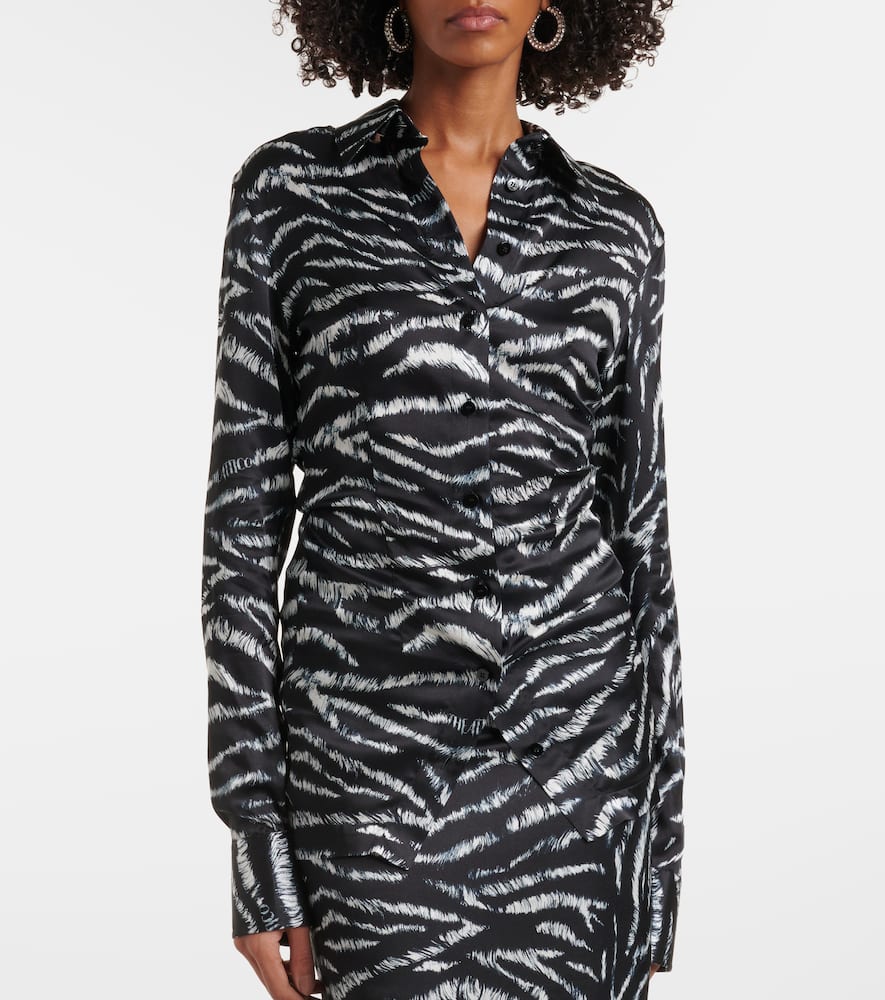 Zebra-print satin shirt
