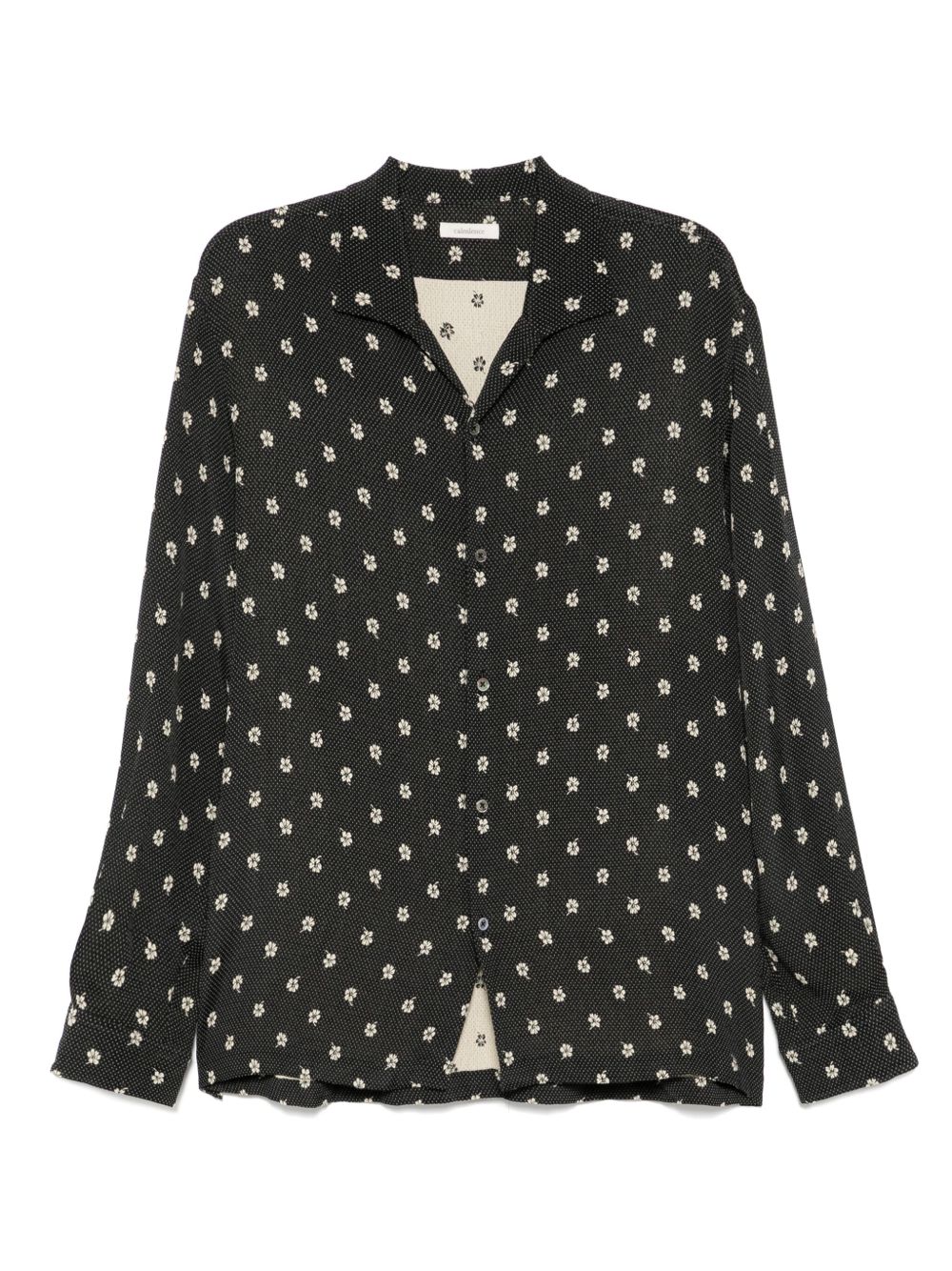 CALMLENCE classic open-collar shirt - Black