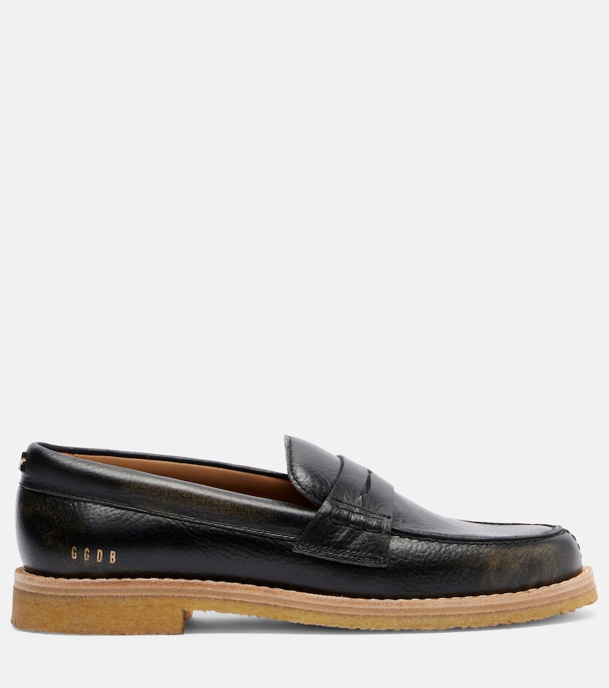 Jerry distressed leather penny loafers