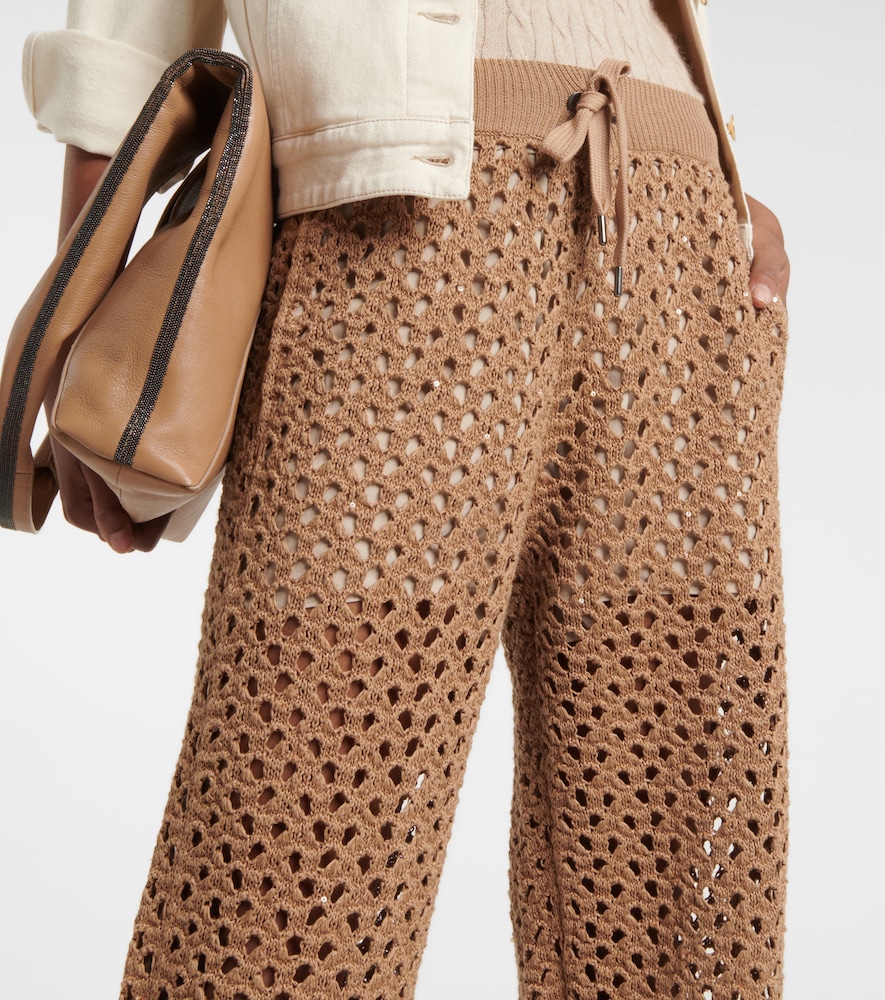 Cotton, linen and silk sweatpants