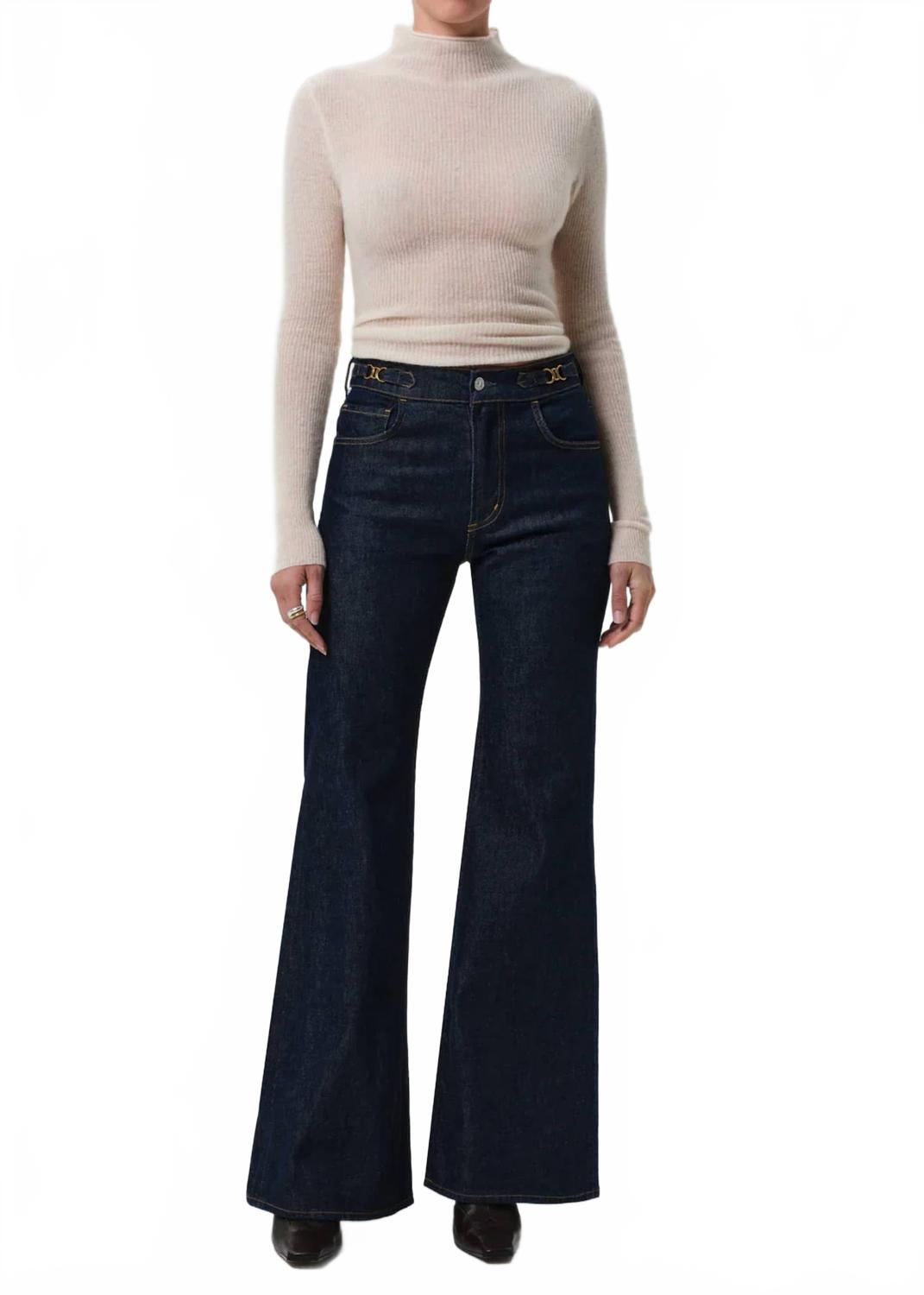 Kimberly Flare With Horsebit Jeans In Helia
