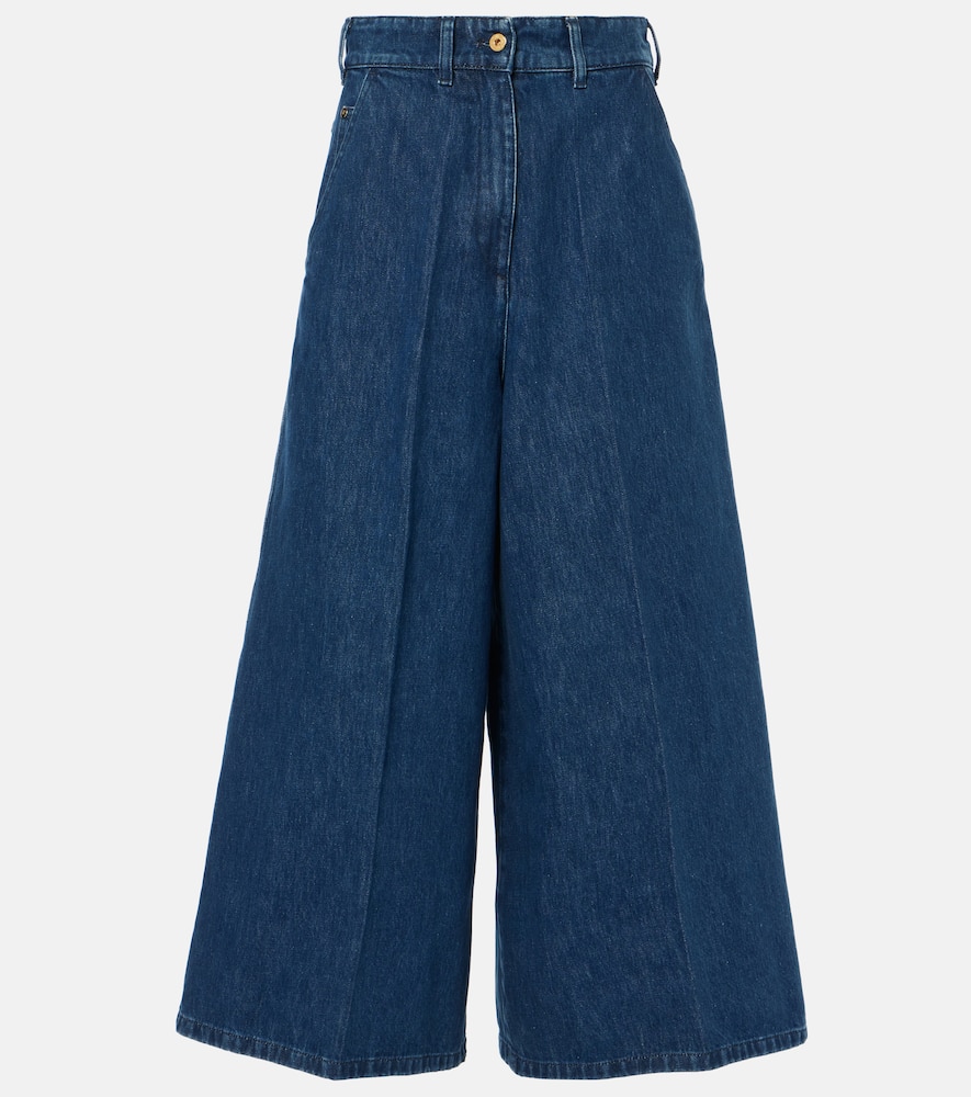 Mid-rise wide-leg jeans