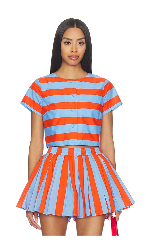 Line & Dot Primo Top in Red,Blue. M. Also in