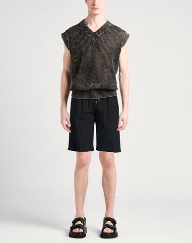 Man Shorts & Bermuda Shorts Black Size 34 Linen, Cotton