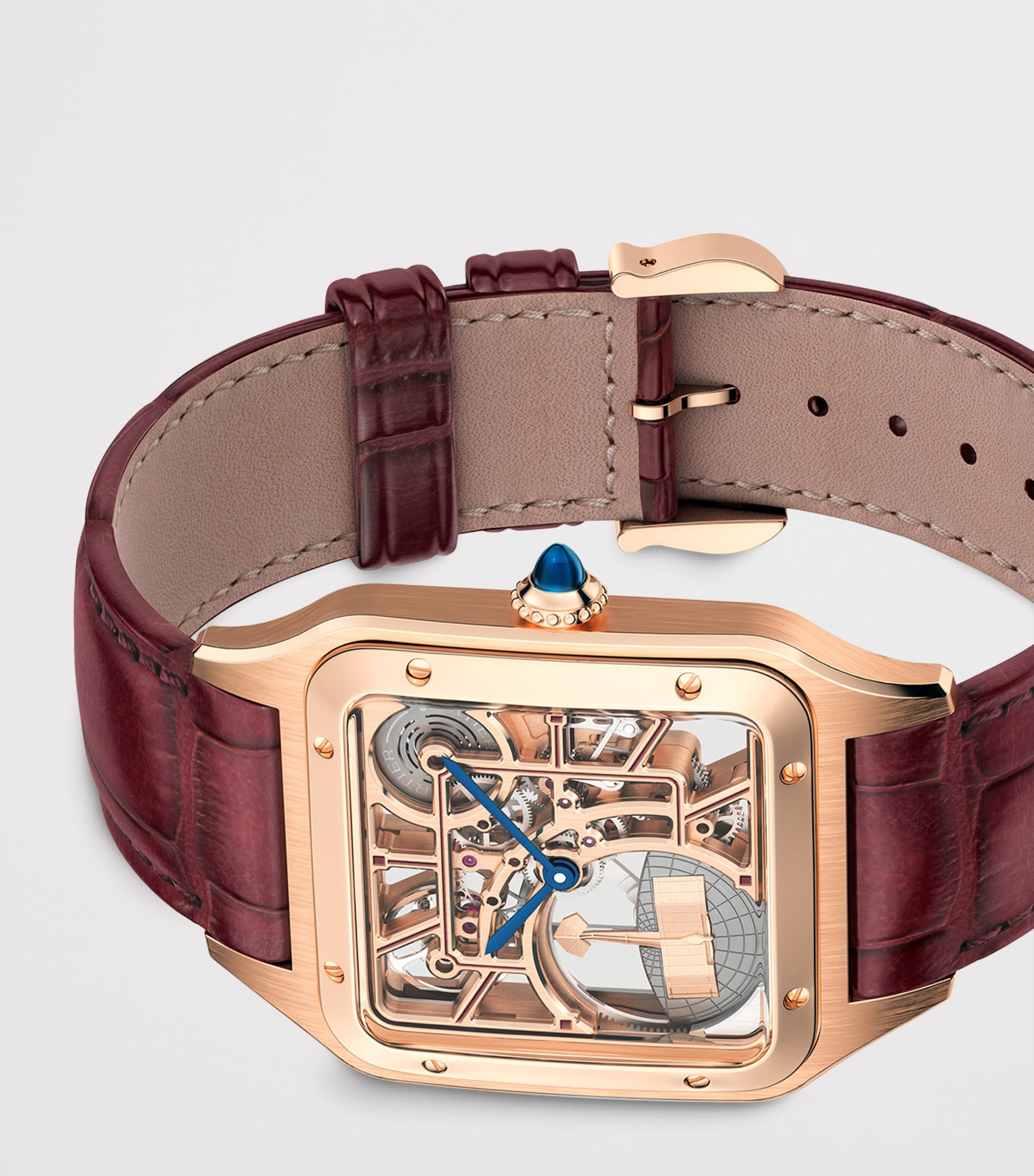 Rose Gold Santos-Dumont Skeleton Watch