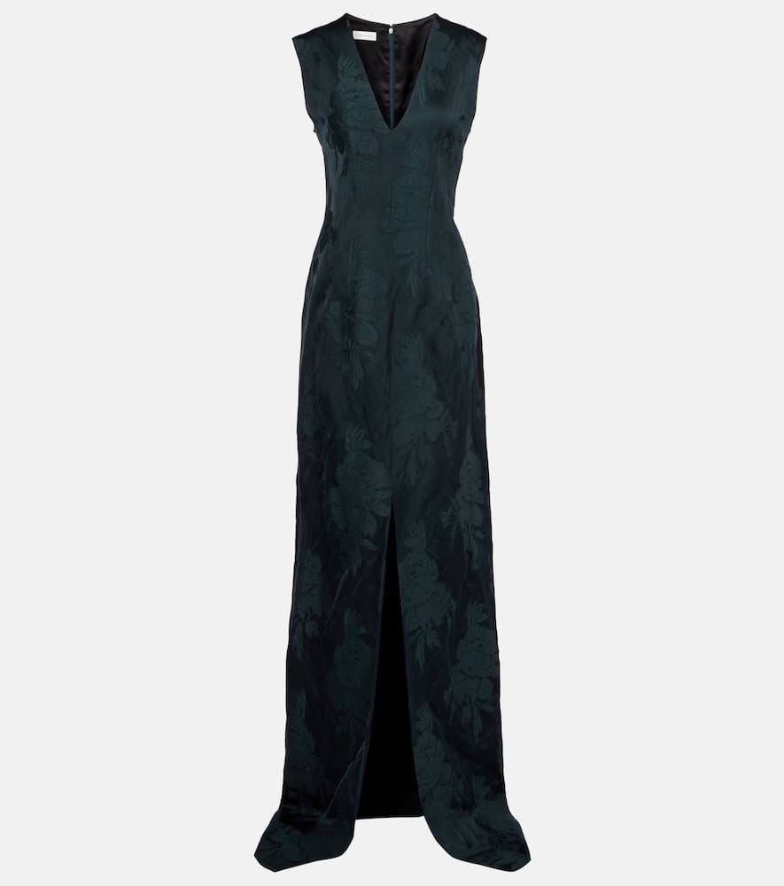 Floral jacquard gown